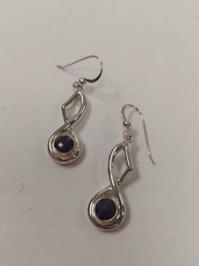 Jay King Sterling Silver Blue Stone Dangle Earrings w Original Box