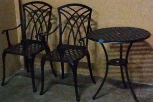 Black cast-iron patio set