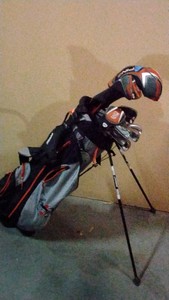 Orange and gray golf bag