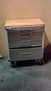 wood top tool chest on wheels