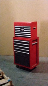 2 section red tool chest