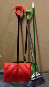 shovels and brooms