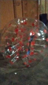 Red inflatable human hamster ball