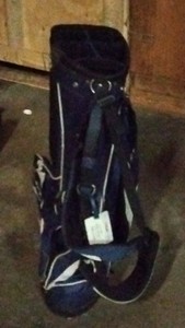 blue and white Top Flite golf bag
