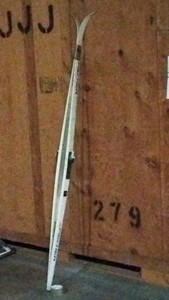 white Fisher max base skis