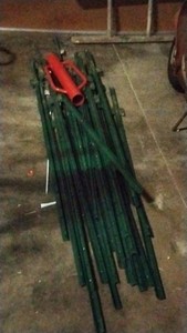 22 green poles