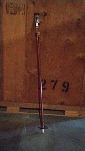 red ski poles