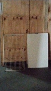 white wood and metal basket