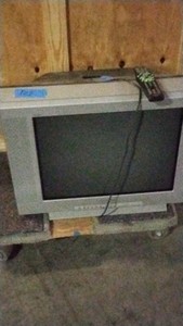 silver Sony Trinitron flat-screen CRT television