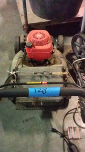 red lawn mower