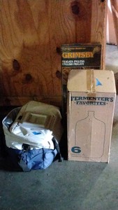 miscellaneous boxs and cooler