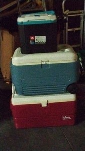 3 Igloo coolers