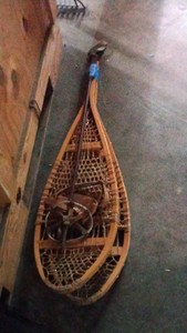 snow shoes and poles