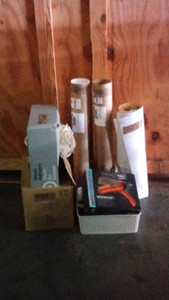pictures, clothes hangers, hair dryer