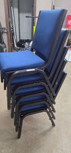 Blue stacking chairs
