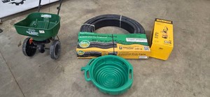 Yard supplies and spreader