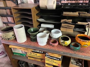Ceramic Planters, Pottery & Office Organizers Mixed Lot