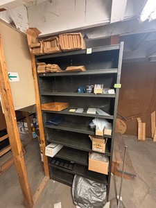 Black Metal Storage Shelving Unit With Office Supplies Mixed Lot