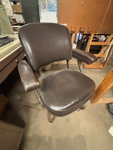 Brown Padded Rolling Office Chair