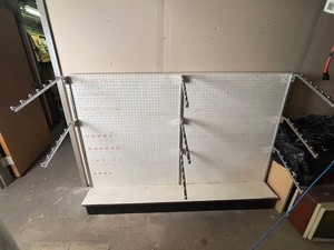 Freestanding White Pegboard Retail Display Fixture