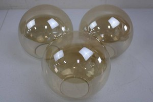 Amber-Tinted Glass Bowls - Set of 3