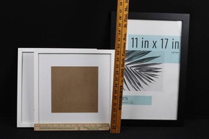 Studio Gallery 11 X 17 Woodgrain & White Frames (Lot of 2)