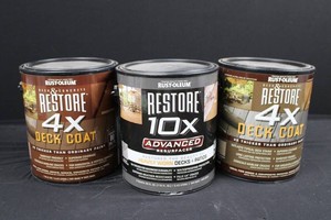 Rust-Oleum Restore 4X Deck Coat & 10X Resurfacer Mixed Lot (Lot of 3)