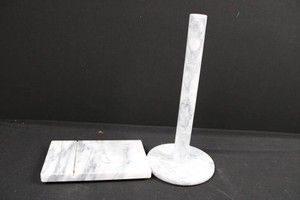 White Marble Accessory Pieces (Lot of 3)