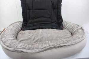 Plush Oval Bolster Pet Bed With Quilted Back