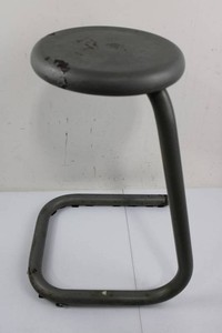 Industrial Metal Shop Stool - Gray Painted Finish
