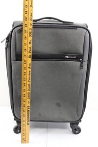 Skyline Gray Soft-Sided Rolling Suitcase - 4-Wheel Spinner 22H