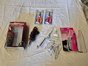 Walnut Hollow Creative Versa Tool, Tulip Cordless Heat Setting Tool, Mini Iron, and Scissors