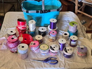 Lot of Assorted Ribbons and Craft Supplies
