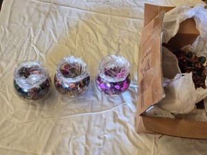Lot of Potpourri Glass Jars and Loose Potpourri in Box