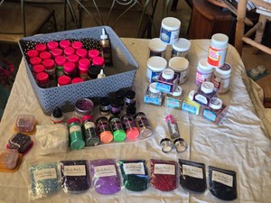 Various Brands Glitter and Adhesive Supplies
