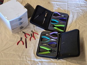 Jewelry Making Tool Set Including Pliers and Tweezers