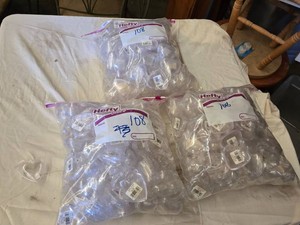 Clear Heart-Shaped Plastic Containers with Ribbon
