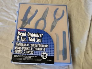 Bead Organizer & 5-Piece Tool Set by HomeTools including Organizer, Pliers, and More