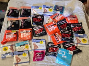 Lot of Womens Hosiery Including No Nonsense Pantyhose and Essential Basics Knee Highs