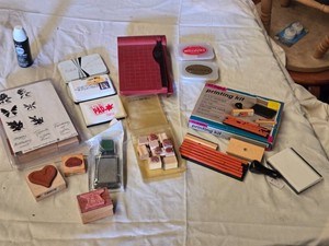 Rubber Stamp Crafting Kit with Ink Pads, Stamps, and Accessories