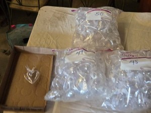 Clear Plastic Heart Containers - Around 140 of them, great for jewelry and crafts