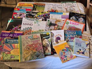 Lot of Adult Coloring Books and Puzzle Books Including Mandalas, Harry Potter, Game of Thrones, and More
