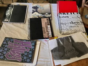 Lot of Sketchbooks and Art Sketches - These are completely full of sketches and drawings