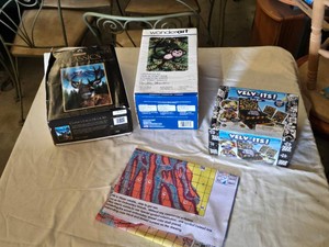 Lot of Craft Kits including Caron Classics Latch Hook Kit and Other Art Supplies