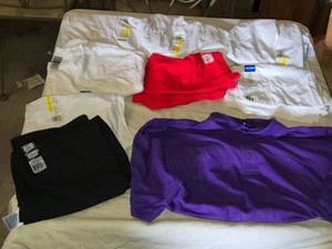 Lot of T-Shirts in Various Colors and Brands Including Gildan and Jerzees - Adult L