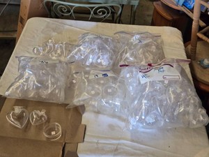 Clear Plastic Heart Containers - 2 Sizes - Approx. 160