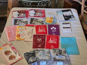 Greeting Cards and Photo Accessories Lot including Lovepop Cards, Photo Letters, and Prank Gift Boxes