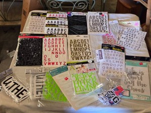 Lot of Embroidered and Iron-On Letter Sets
