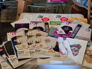 Lot of Craft Supplies Including Avery DIY T-Shirt Transfers and Buttercrafts Vinyl Sticker Sheets