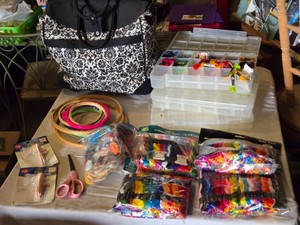 Embroidery Supplies and Tools Set including Bobbin Winders, Embroidery Floss, Hoops and Rolling Bag